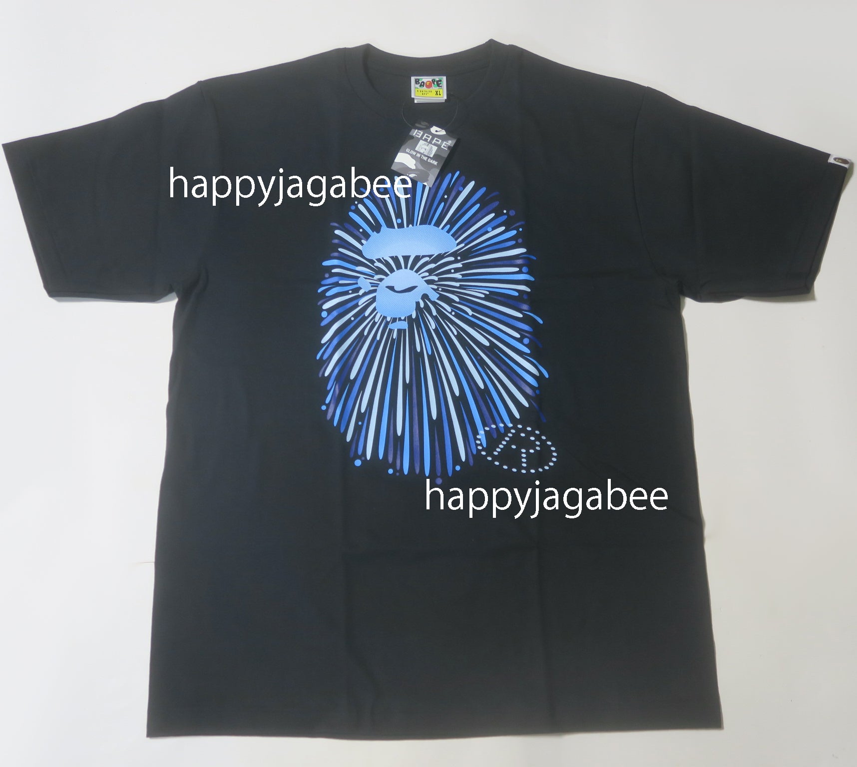 A BATHING APE APE HEAD FIREWORK TEE 1 Glow in the Dark