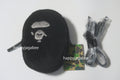 A BATHING APE APE HEAD FAUX FUR MINI SHOULDER BAG