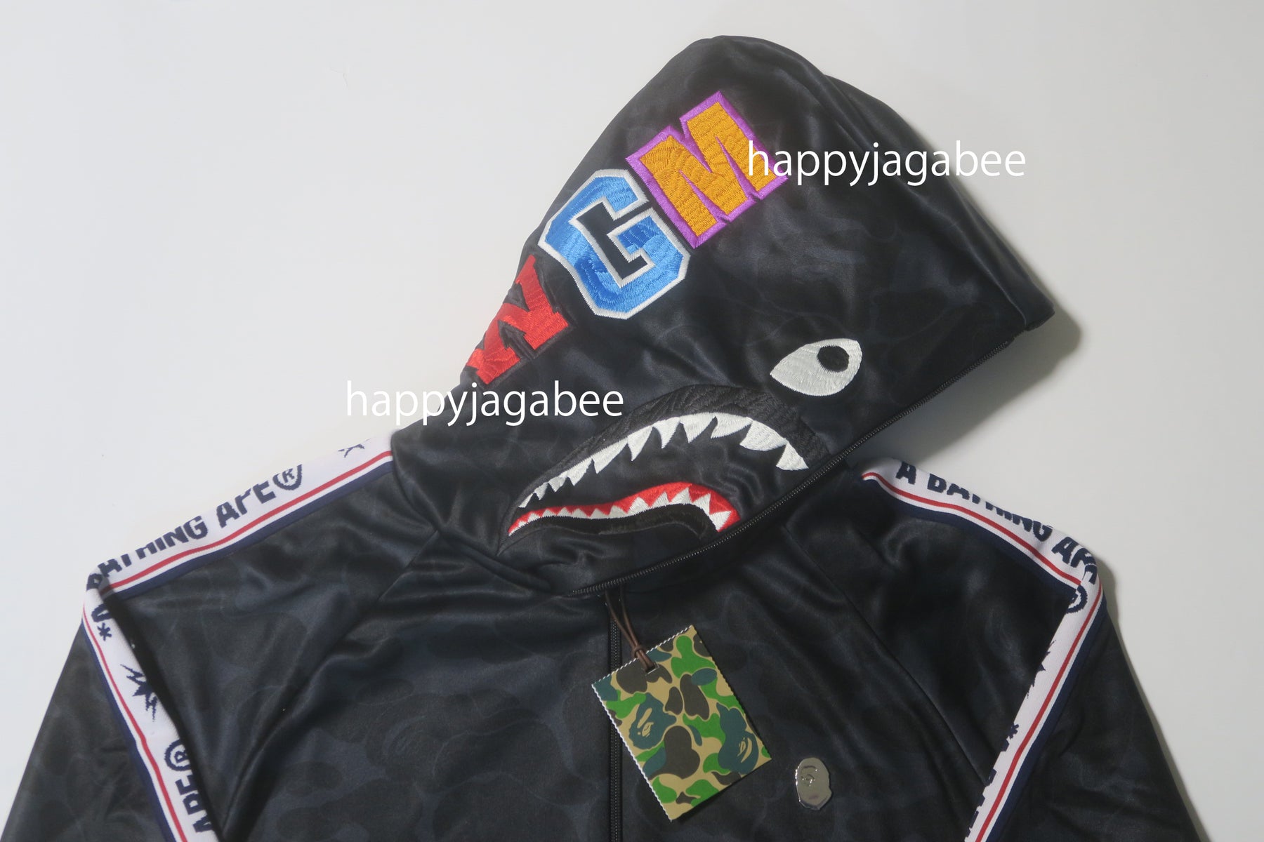 A BATHING APE SOLID CAMO RELAXED FIT SHARK FULL ZIP HOODIE