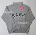 A BATHING APE Ladies' BAPE APPLIQUE HALF ZIP SWEATER
