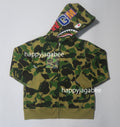 A BATHING APE BAPE KIDS ABC CAMO SHARK ZIP HOODIE