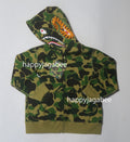 A BATHING APE BAPE KIDS ABC CAMO SHARK ZIP HOODIE