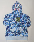 A BATHING APE BAPE KIDS ABC CAMO SHARK ZIP HOODIE