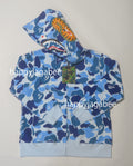 A BATHING APE BAPE KIDS ABC CAMO SHARK ZIP HOODIE