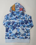 A BATHING APE BAPE KIDS ABC CAMO SHARK ZIP HOODIE