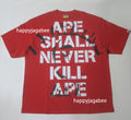 A BATHING APE SPRAY PRINT COLLEGE RELAXED FIT TEE