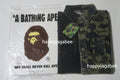 A BATHING APE 1ST CAMO BLOCKING DESTORYED HEAVY WASH LOGO L/S SHIRT