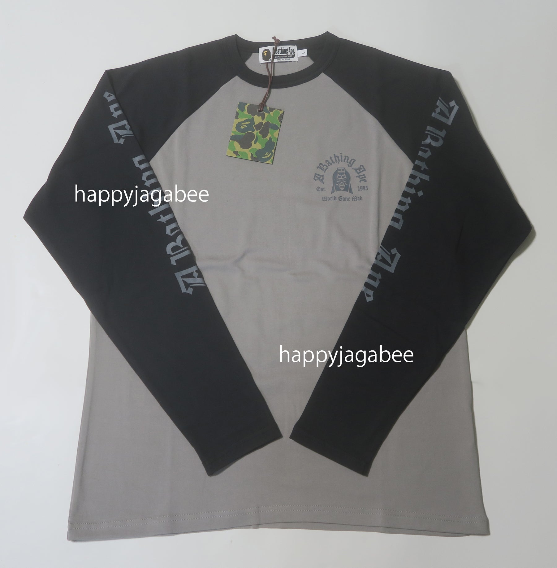 トップス A BATHING APE Raglan Sleeve Shirt L A BATHING APE RAGLAN SLEEVE L/S TEE – happyjagabee store