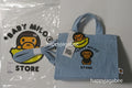A BATHING APE BABY MILO STORE BABY MILO DENIM SMALL TOTE BAG