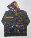 A BATHING APE NEON CAMO SHARK FULL ZIP HOODIE