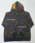 A BATHING APE NEON CAMO SHARK FULL ZIP HOODIE
