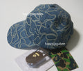 A BATHING APE LINE CAMO JACQUARD MULTI LOGO DENIM CAP