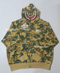 A BATHING APE BAPE x KIDSUPER CAMO SHARK FULL ZIP HOODIE