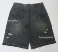 A BATHING APE DESTROYED STA RELAXED FIT 13oz DENIM SHORTS