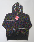 A BATHING APE Ladies' NEON CAMO SHARK FULL ZIP HOODIE