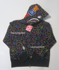 A BATHING APE Ladies' NEON CAMO SHARK FULL ZIP HOODIE
