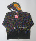 A BATHING APE Ladies' NEON CAMO SHARK FULL ZIP HOODIE