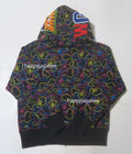 A BATHING APE Ladies' NEON CAMO SHARK FULL ZIP HOODIE