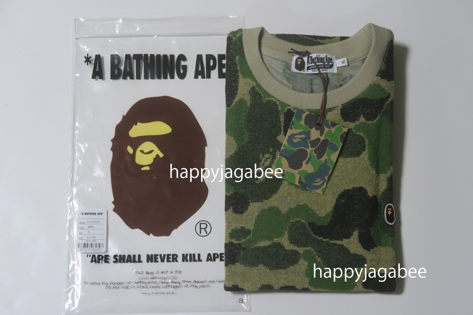 A BATHING APE ABC CAMO PILE JACQUARD ONE POINT TEE