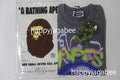 A BATHING APE HEAVY WASHED LOGO RELAXED FIT TEE