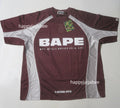 A BATHING APE SOLID CAMO JACQUARD MULTI LOGO RELAXED FIT FOOTBALL JERSEY
