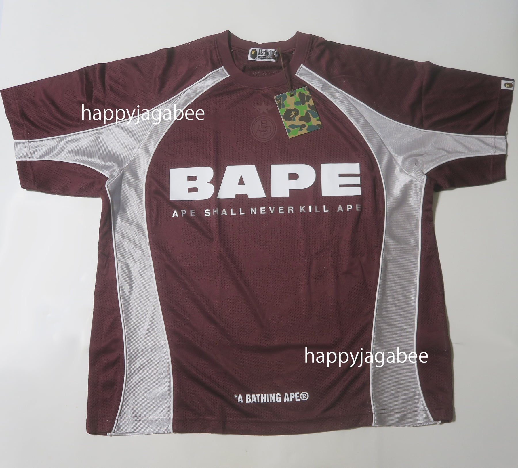 Tシャツ・カットソー SOLID CAMO JACQUARD MULTILOGO RELAXED FIT FOOTBALL JERSEY A BATHING APE® Solid Camo Jacquard Multilogo Relaxed Fit