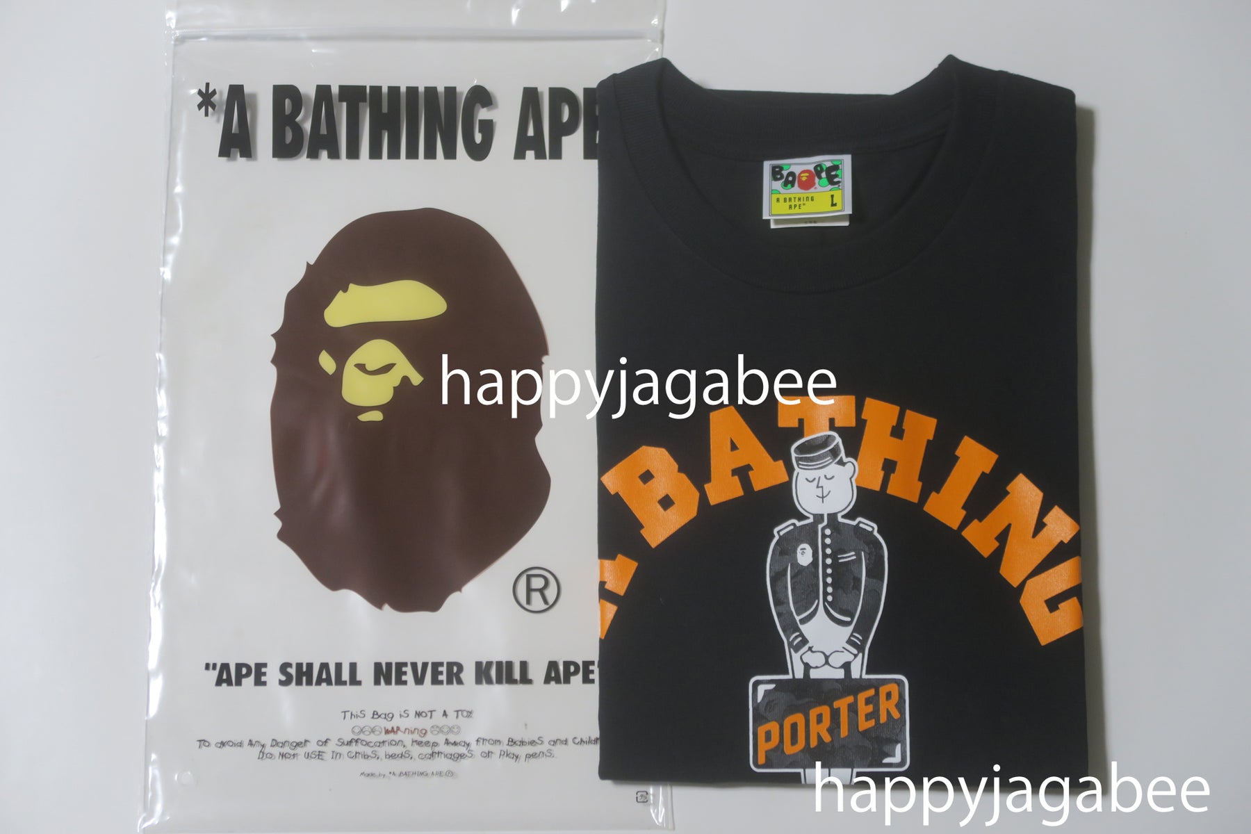 サイズL BAPE PORTER STAND TEE TOTE BAG SET BAPE X PORTER STAND 】TEE & TOTE BAG SET | bape.com