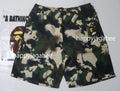 A BATHING APE MAP CAMO REGULAR FIT BEACH SHORTS
