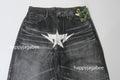 A BATHING APE FAKE PRINT STA LOOSE FIT DENIM PANTS