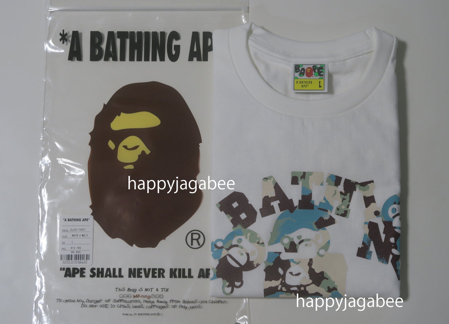 A BATHING APE MAP CAMO COLLEGE MILO TEE – happyjagabee store