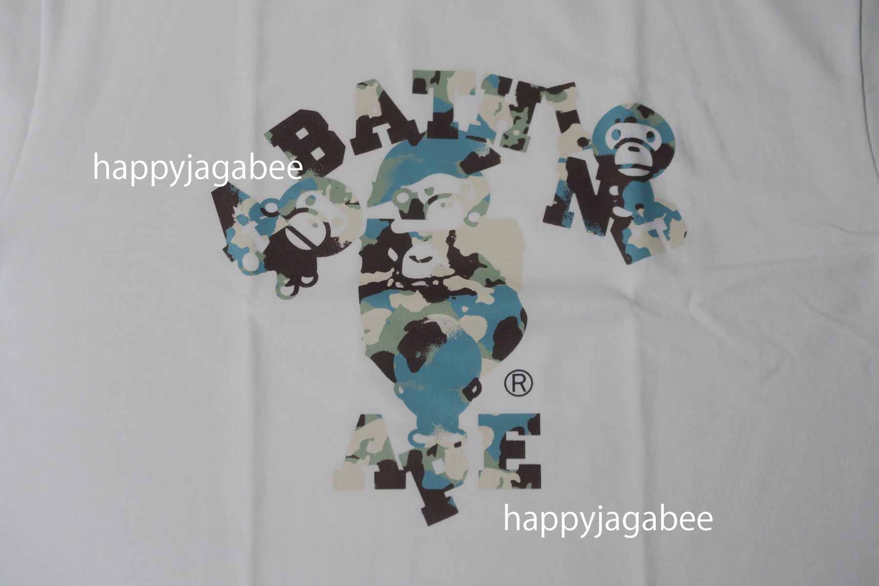 【A BATHING APE】MAP CAMO COLLEGE MILO TEE /ブラック nc2550-08_1.jpg