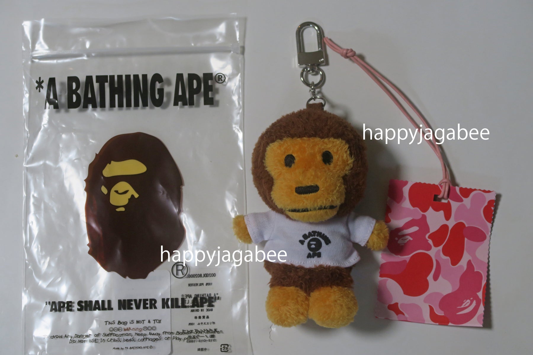 A BATHING APE Ladies' BABY MILO COLLEGE TEE PLUSH DOLL KEY