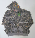 A BATHING APE TREE EDGE CAMO LASER CUT CROPPED SHARK FULL ZIP HOODIE