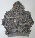 A BATHING APE TREE EDGE CAMO LASER CUT CROPPED SHARK FULL ZIP HOODIE