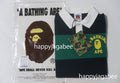A BATHING APE BAPE KIDS COLLEGE PANEL STRIPE POLO SHIRT