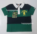 A BATHING APE BAPE KIDS COLLEGE PANEL STRIPE POLO SHIRT