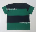 A BATHING APE BAPE KIDS COLLEGE PANEL STRIPE POLO SHIRT