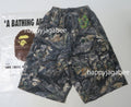 A BATHING APE TREE EDGE CAMO CARGO SHORTS