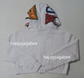A BATHING APE Ladies' SHARK CROPPED FULL ZIP HOODIE