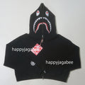 A BATHING APE Ladies' SHARK CROPPED FULL ZIP HOODIE