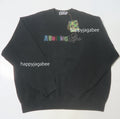 A BATHING APE RHINE STONE LOGO RELAXED FIT CREWNECK SWEAT SHIRT