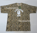 A BATHING APE WILD LEOPARD PATTERN COLLEGE RELAXED FIT TEE