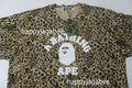 A BATHING APE WILD LEOPARD PATTERN COLLEGE RELAXED FIT TEE