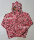 A BATHING APE Ladies' WILD LEOPARD PATTERN MILO SHARK FULL ZIP HOODIE
