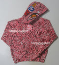 A BATHING APE Ladies' WILD LEOPARD PATTERN MILO SHARK FULL ZIP HOODIE