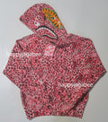 A BATHING APE Ladies' WILD LEOPARD PATTERN MILO SHARK FULL ZIP HOODIE