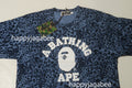 A BATHING APE WILD LEOPARD PATTERN COLLEGE RELAXED FIT TEE