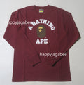 A BATHING APE COLLEGE L/S TEE