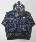 A BATHING APE BAPE x 88RISING GLOW IN THE DARK CAMO SHARK FULL ZIP HOODIE