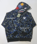 A BATHING APE BAPE x 88RISING GLOW IN THE DARK CAMO SHARK FULL ZIP HOODIE